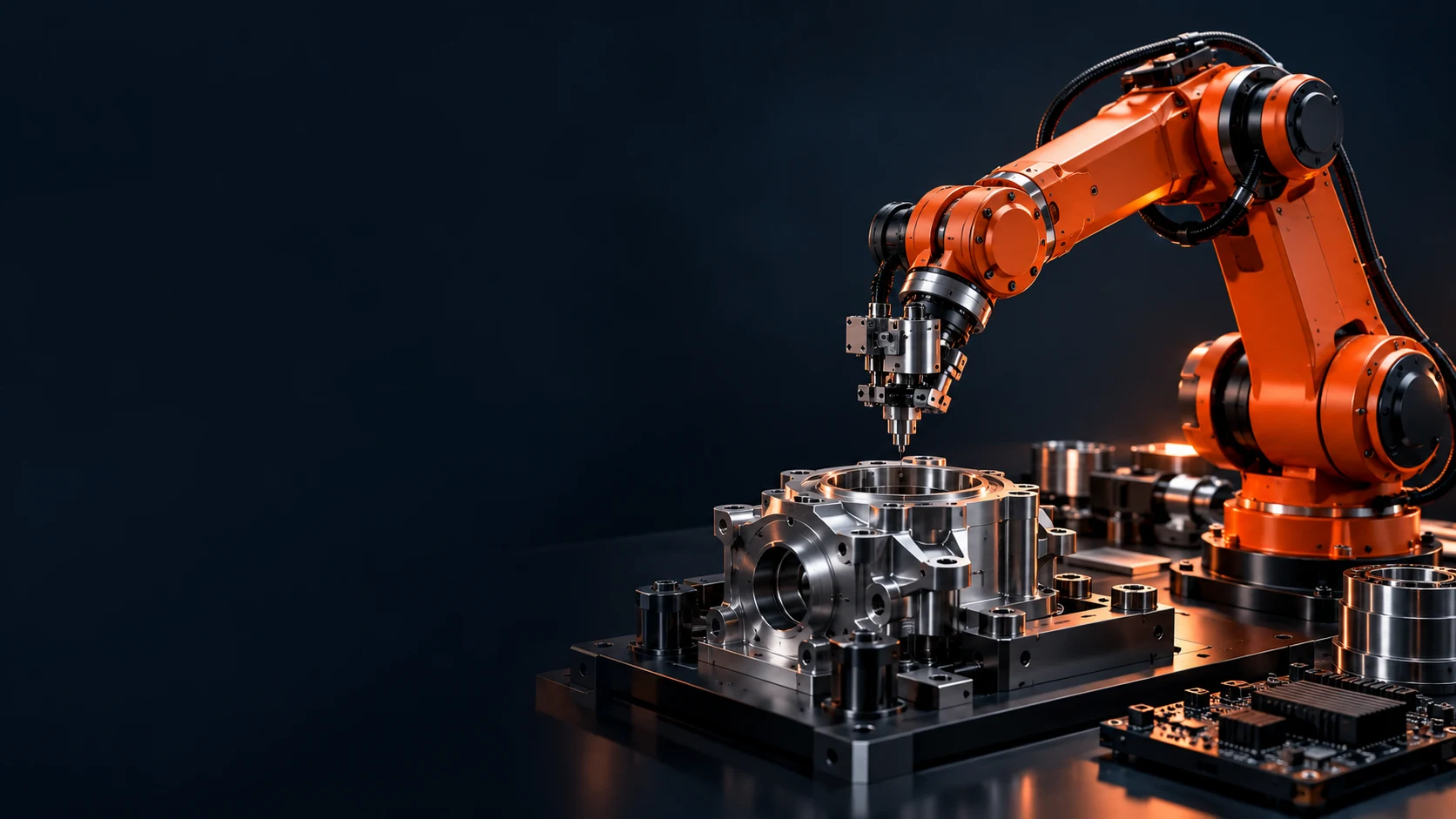 RODU engineering concept visual with robotics and precision mechanical design